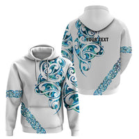 All White Maori Tribal Tattoo Personalised Hoodie Polynesian Style