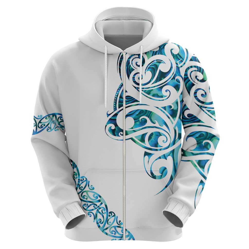 All White Maori Tribal Tattoo Personalised Hoodie Polynesian Style