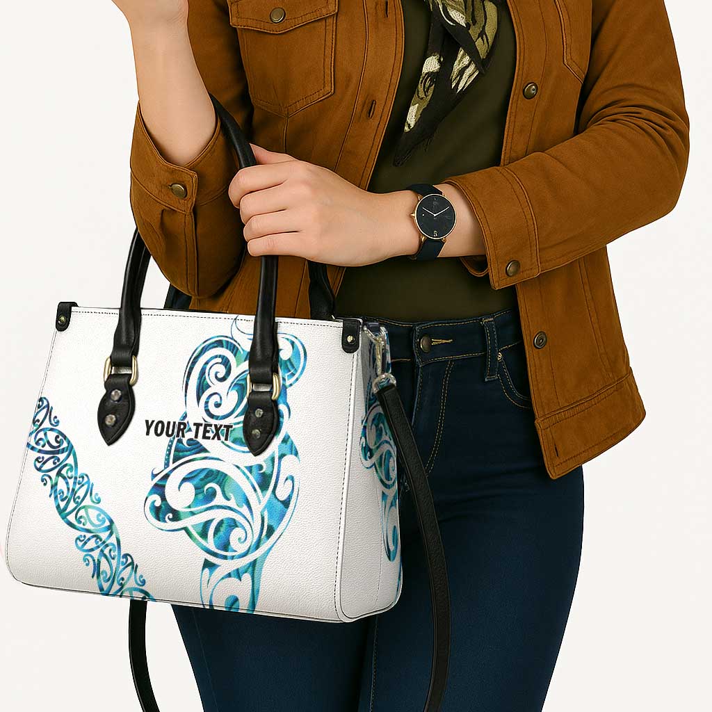 All White Maori Tribal Tattoo Personalised Leather Bag Polynesian Style - Polynesian Pride