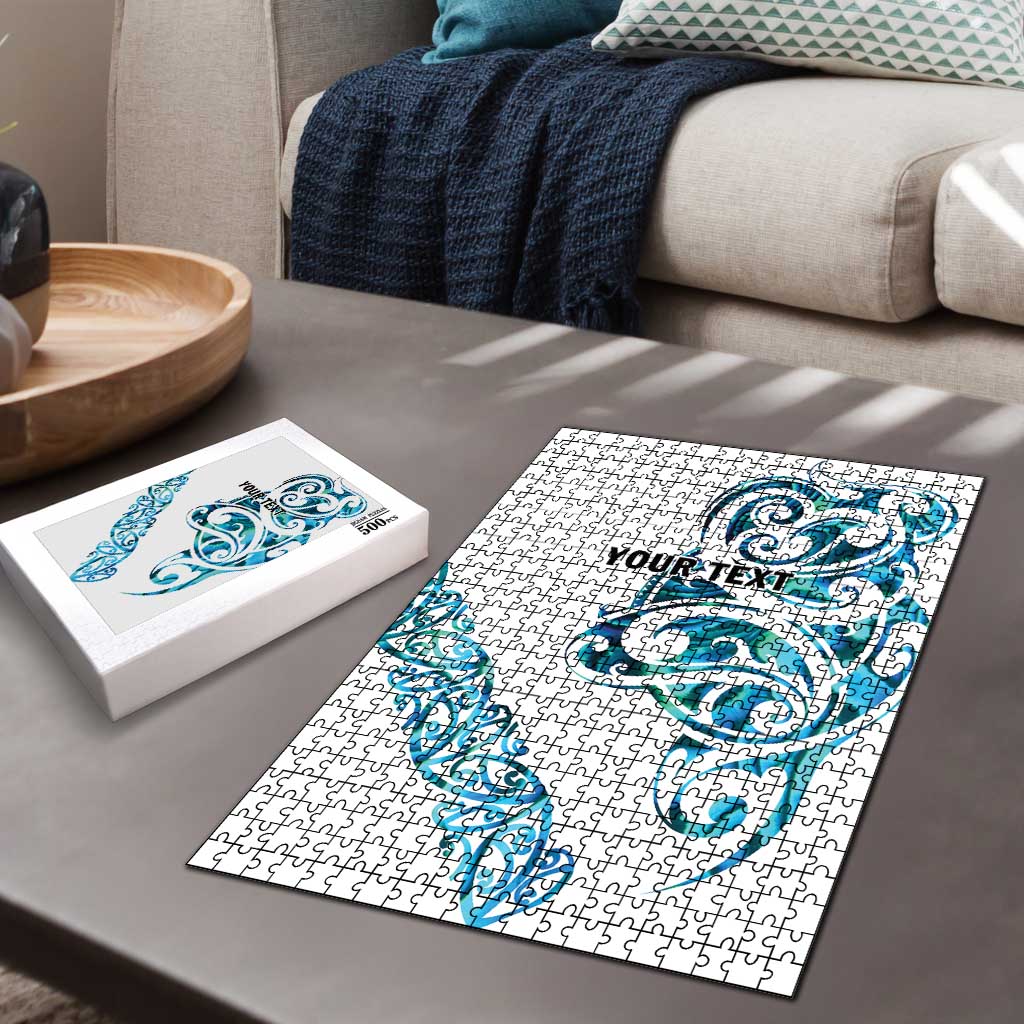 All White Maori Tribal Tattoo Personalised Puzzle Polynesian Style - Polynesian Pride