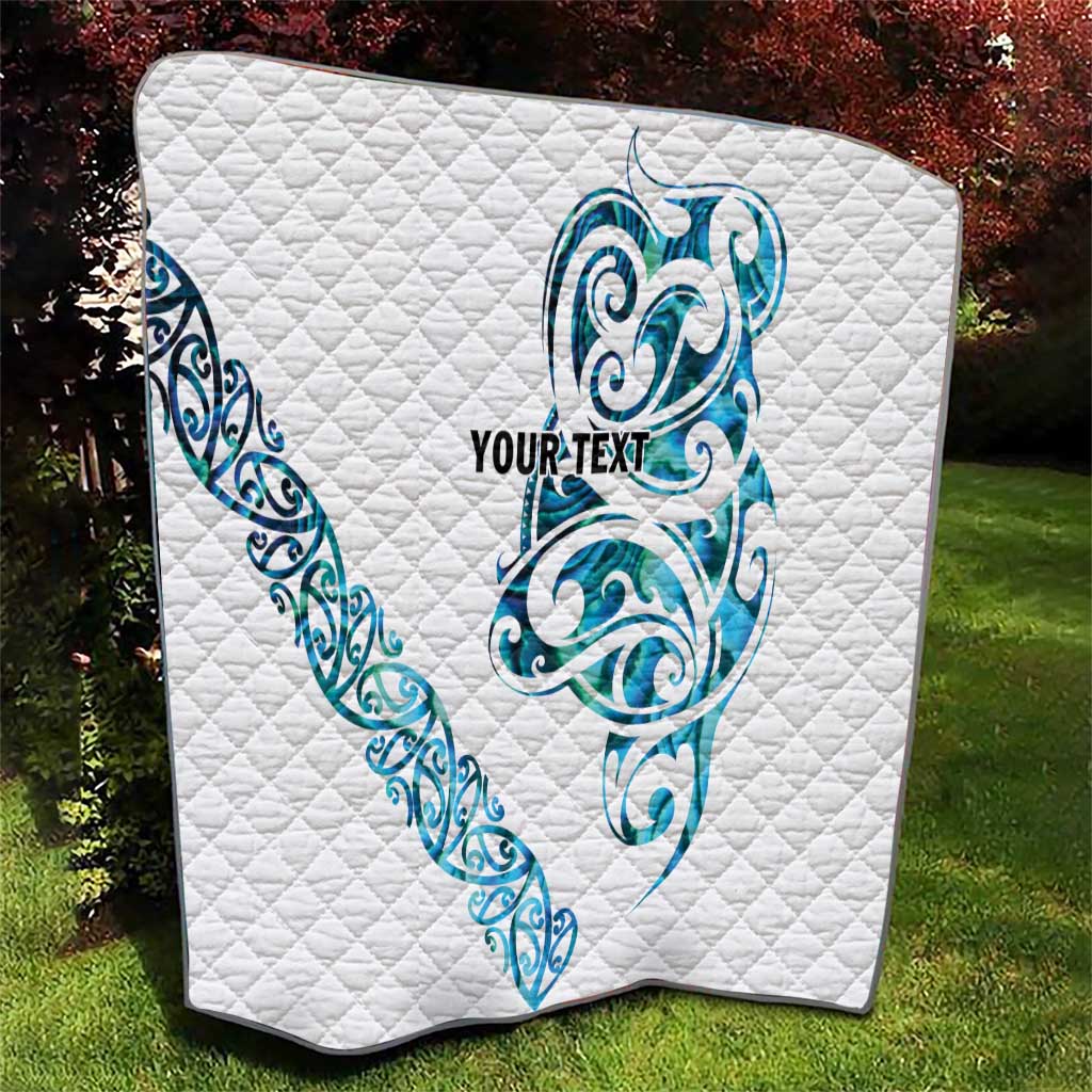All White Maori Tribal Tattoo Personalised Quilt Polynesian Style