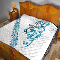 All White Maori Tribal Tattoo Personalised Quilt Polynesian Style