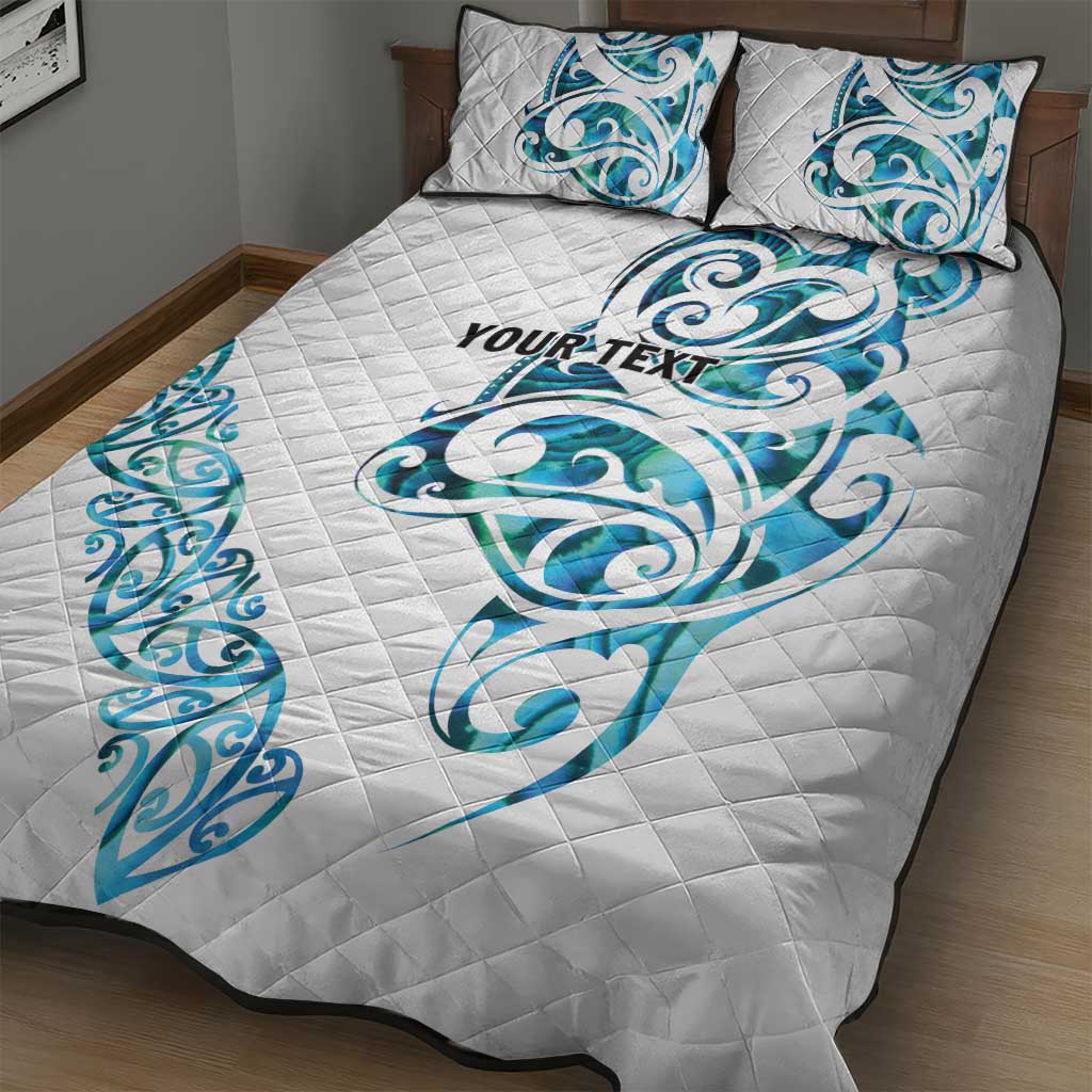 All White Maori Tribal Tattoo Personalised Quilt Bed Set Polynesian Style