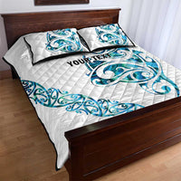 All White Maori Tribal Tattoo Personalised Quilt Bed Set Polynesian Style