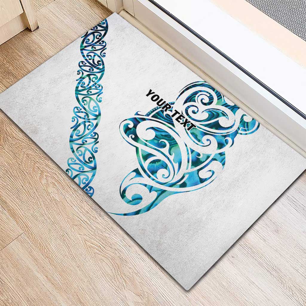 All White Maori Tribal Tattoo Personalised Rubber Doormat Polynesian Style