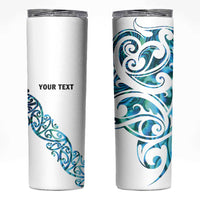 All White Maori Tribal Tattoo Personalised Skinny Tumbler Polynesian Style