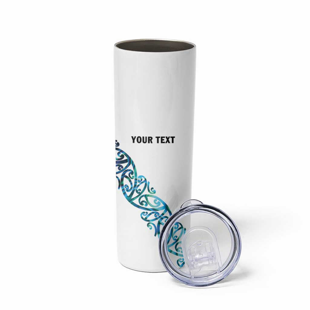 All White Maori Tribal Tattoo Personalised Skinny Tumbler Polynesian Style