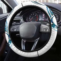 All White Maori Tribal Tattoo Steering Wheel Cover Polynesian Style