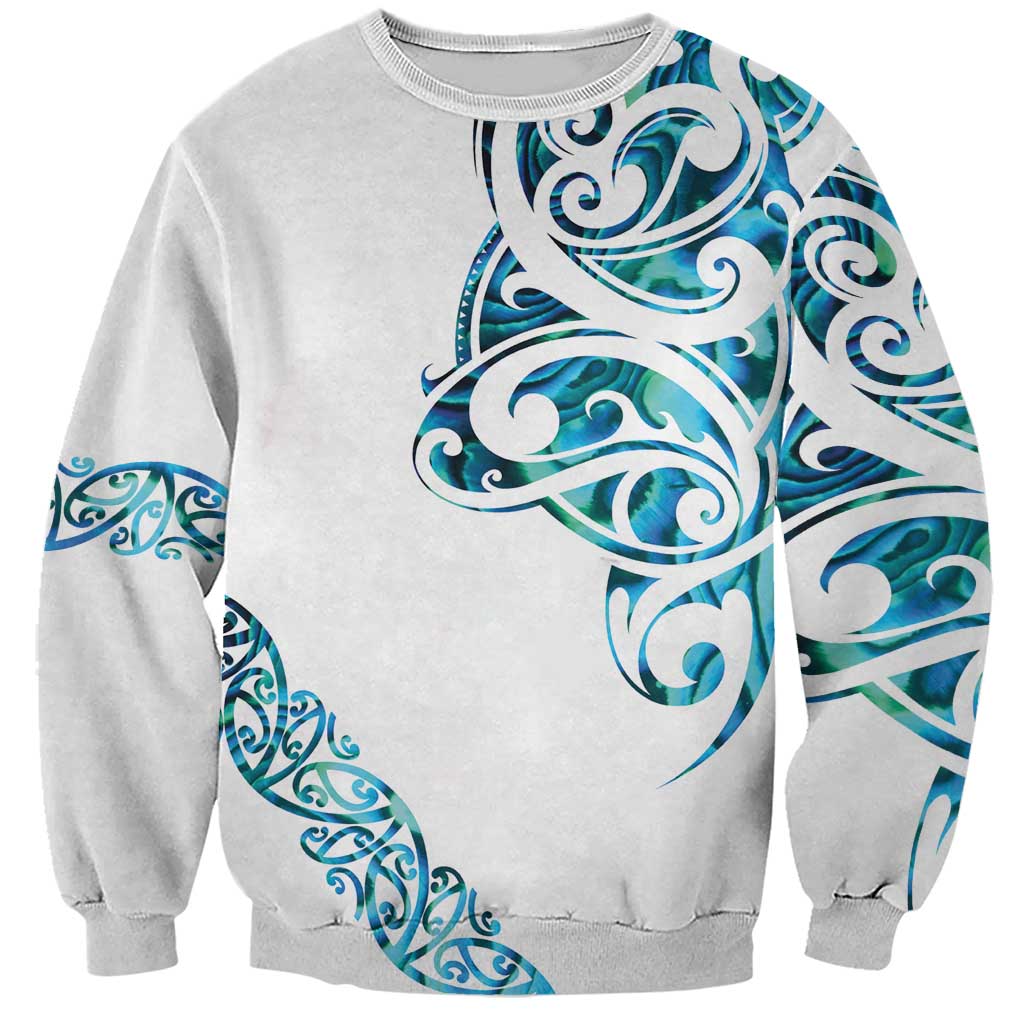All White Maori Tribal Tattoo Personalised Sweatshirt Polynesian Style