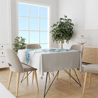 All White Maori Tribal Tattoo Personalised Tablecloth Polynesian Style