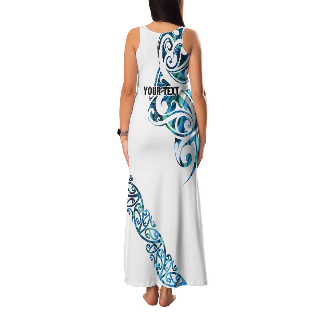 All White Maori Tribal Tattoo Personalised Tank Maxi Dress Polynesian Style