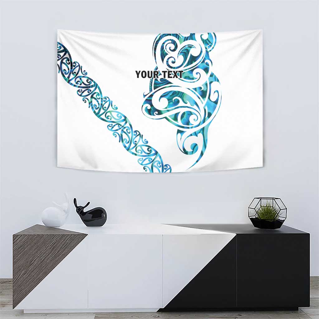 All White Maori Tribal Tattoo Personalised Tapestry Polynesian Style