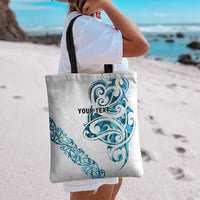 All White Maori Tribal Tattoo Personalised Tote Bag Polynesian Style - Polynesian Pride