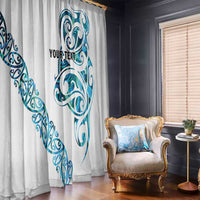 All White Maori Tribal Tattoo Personalised Window Curtain Polynesian Style