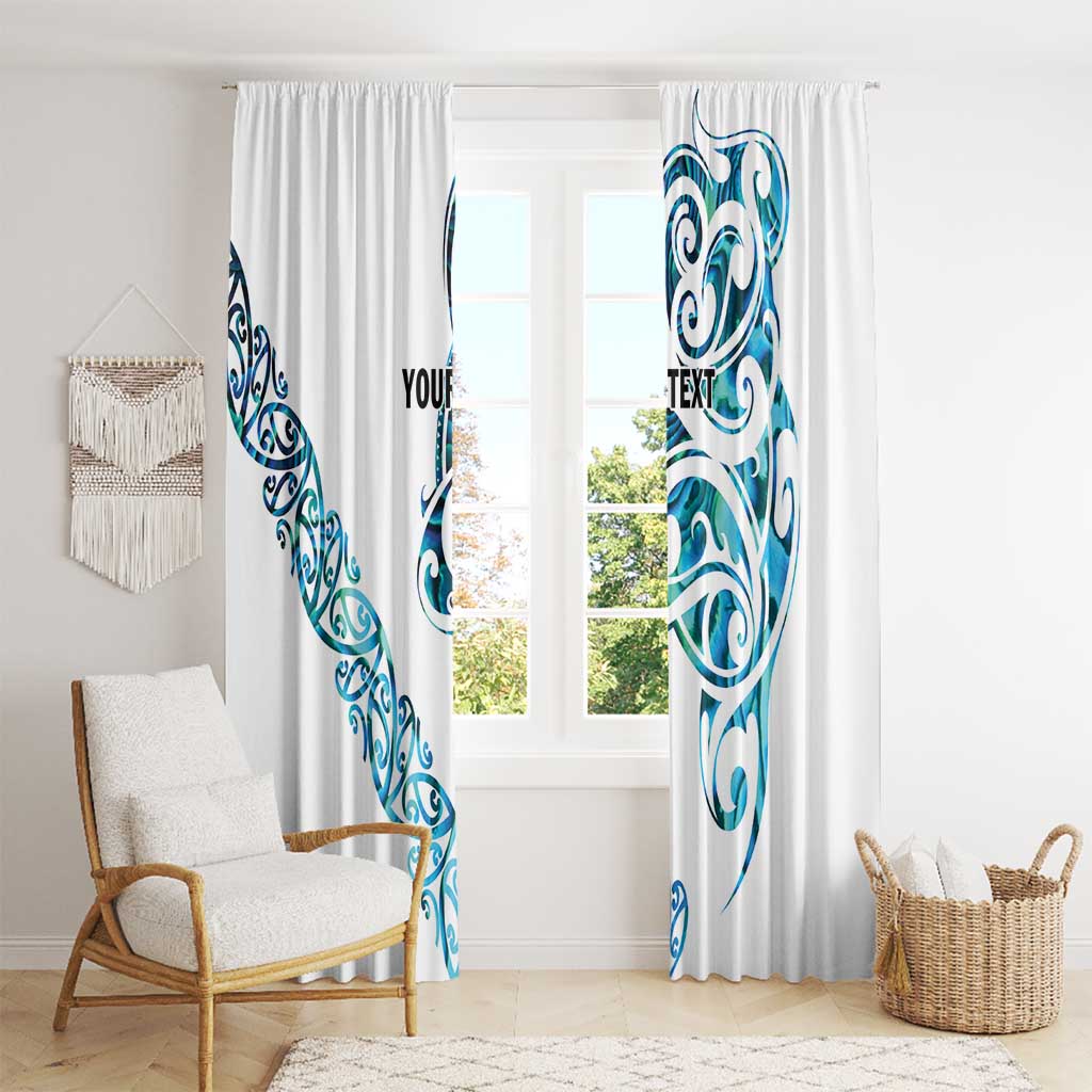All White Maori Tribal Tattoo Personalised Window Curtain Polynesian Style