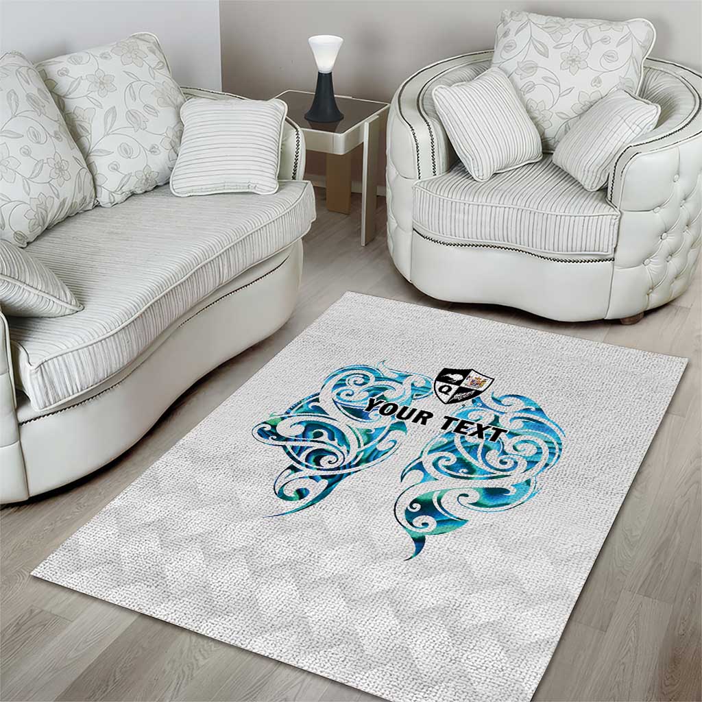 Queensland Maori Kiwi Personalised Area Rug Ma Kakariki Papua Shell Maori Tribal Tattoo