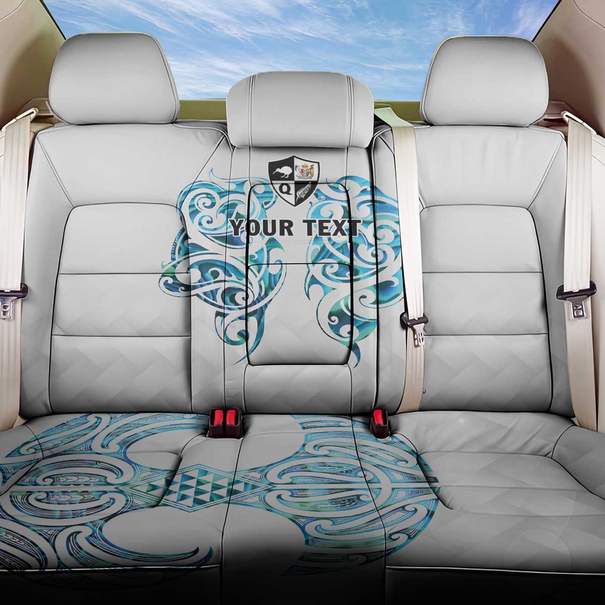 Queensland Maori Kiwi Personalised Back Car Seat Cover Ma Kakariki Papua Shell Maori Tribal Tattoo