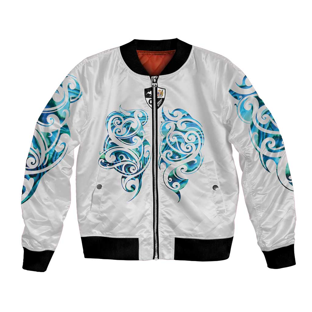 Queensland Maori Kiwi Personalised Bomber Jacket Ma Kakariki Papua Shell Maori Tribal Tattoo