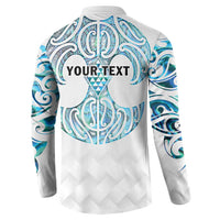 Queensland Maori Kiwi Personalised Button Sweatshirt Ma Kakariki Papua Shell Maori Tribal Tattoo