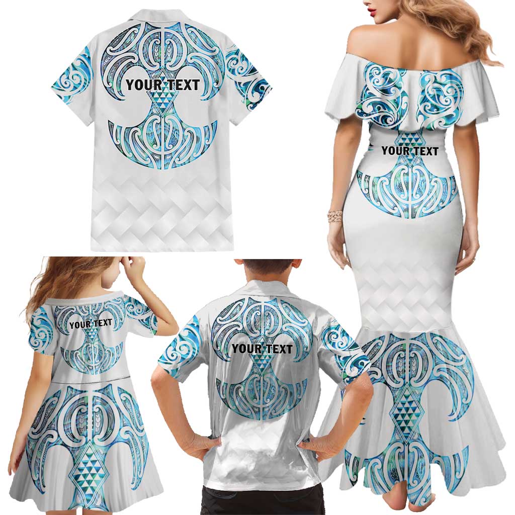 Queensland Maori Kiwi Personalised Family Matching Mermaid Dress and Hawaiian Shirt Ma Kakariki Papua Shell Maori Tribal Tattoo