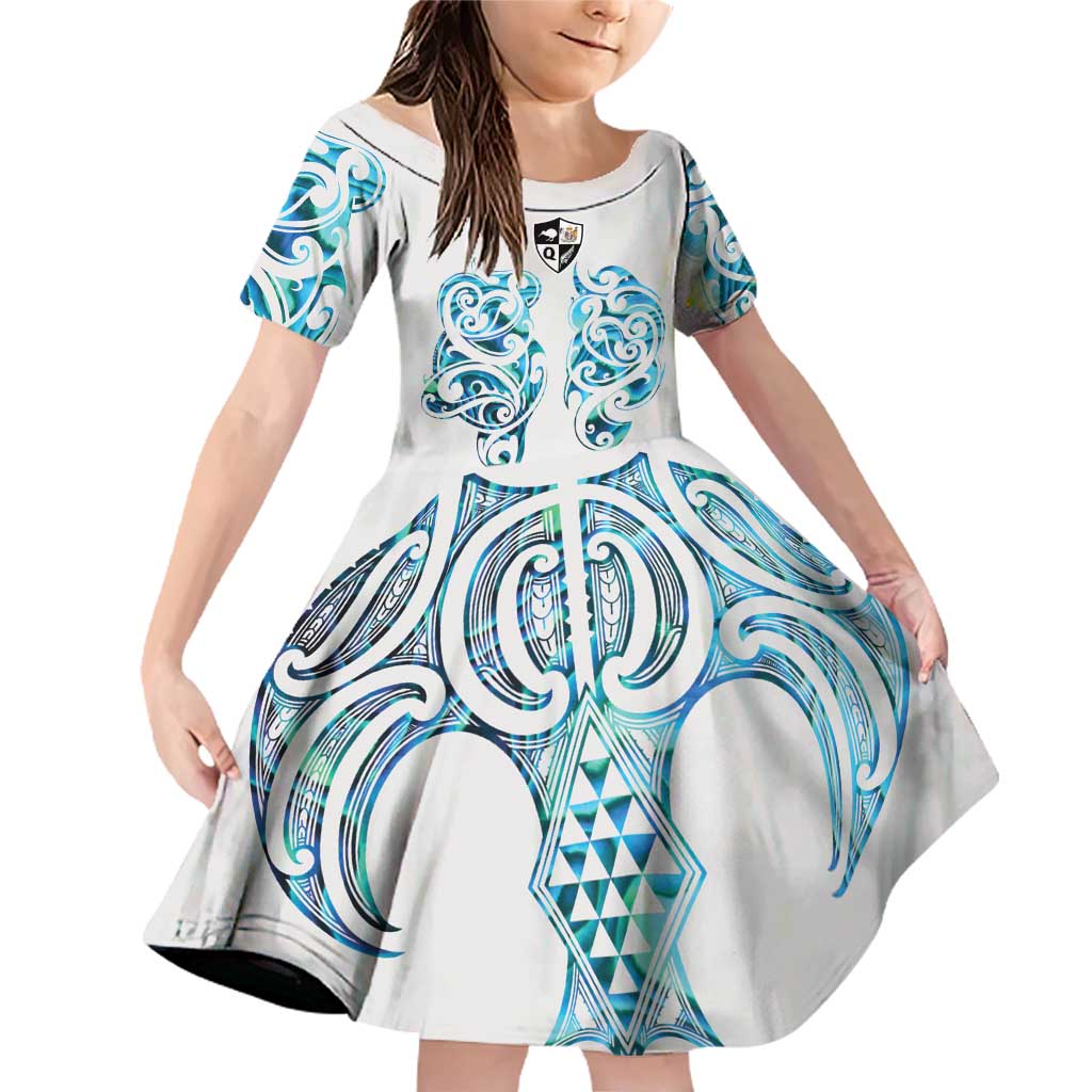 Queensland Maori Kiwi Personalised Family Matching Off Shoulder Short Dress and Hawaiian Shirt Ma Kakariki Papua Shell Maori Tribal Tattoo