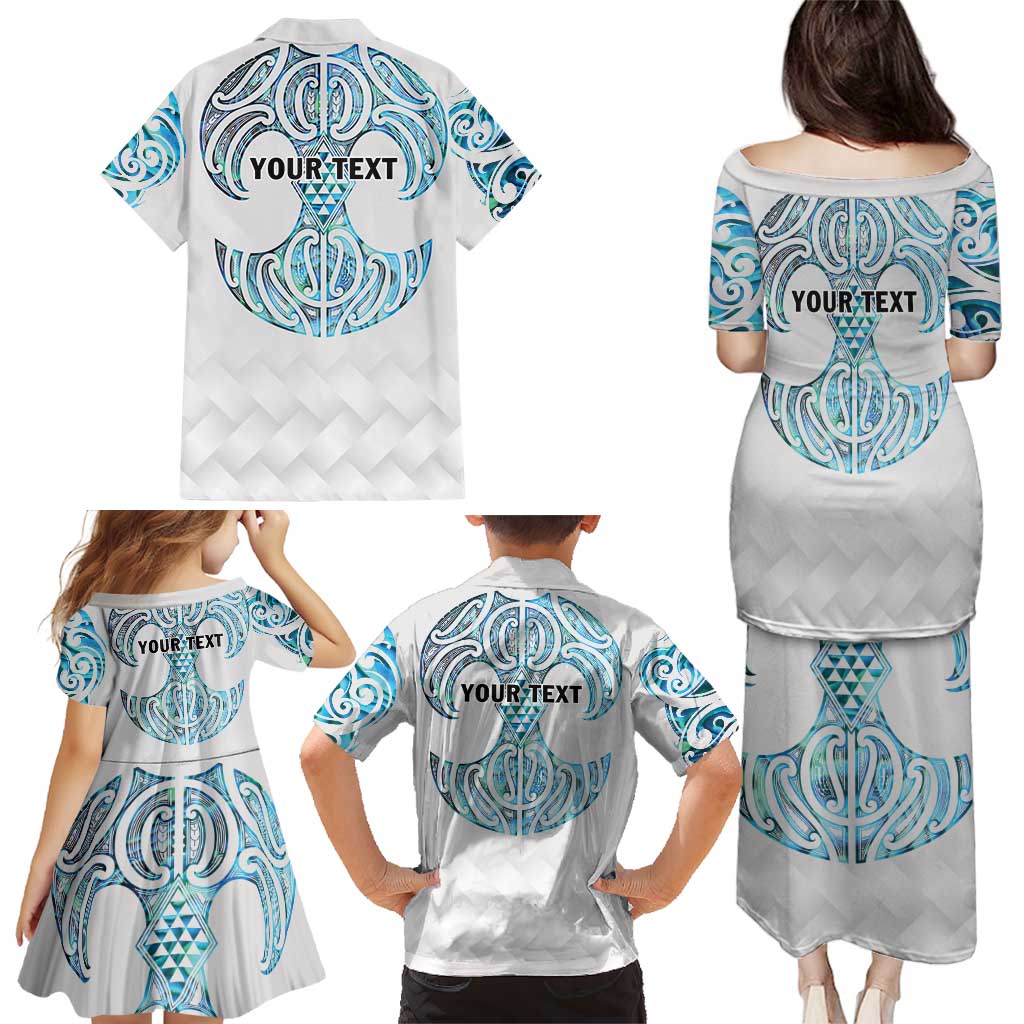 Queensland Maori Kiwi Personalised Family Matching Puletasi and Hawaiian Shirt Ma Kakariki Papua Shell Maori Tribal Tattoo
