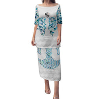 Queensland Maori Kiwi Personalised Family Matching Puletasi and Hawaiian Shirt Ma Kakariki Papua Shell Maori Tribal Tattoo