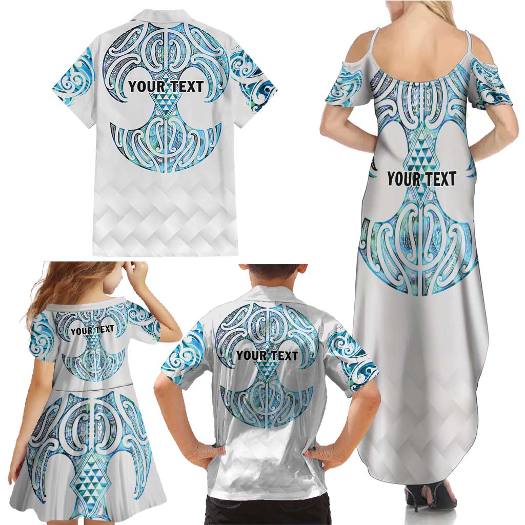 Queensland Maori Kiwi Personalised Family Matching Summer Maxi Dress and Hawaiian Shirt Ma Kakariki Papua Shell Maori Tribal Tattoo