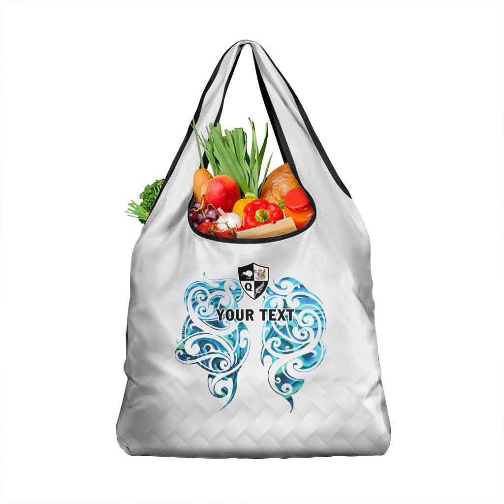 Queensland Maori Kiwi Personalised Grocery Bag Ma Kakariki Papua Shell Maori Tribal Tattoo