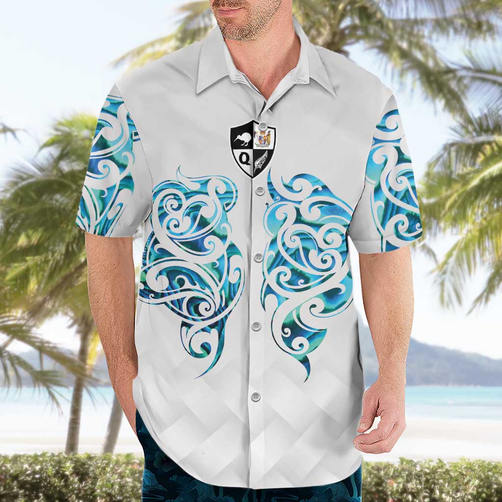 Queensland Maori Kiwi Personalised Hawaiian Shirt Ma Kakariki Papua Shell Maori Tribal Tattoo