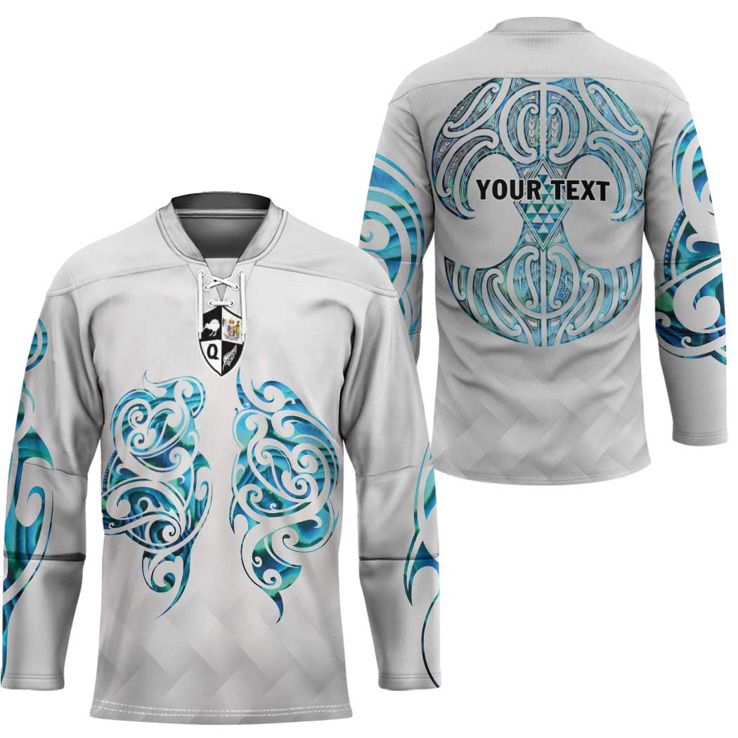 Queensland Maori Kiwi Personalised Hockey Jersey Ma Kakariki Papua Shell Maori Tribal Tattoo - Polynesian Pride