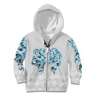 Queensland Maori Kiwi Personalised Kid Hoodie Ma Kakariki Papua Shell Maori Tribal Tattoo