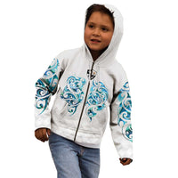 Queensland Maori Kiwi Personalised Kid Hoodie Ma Kakariki Papua Shell Maori Tribal Tattoo