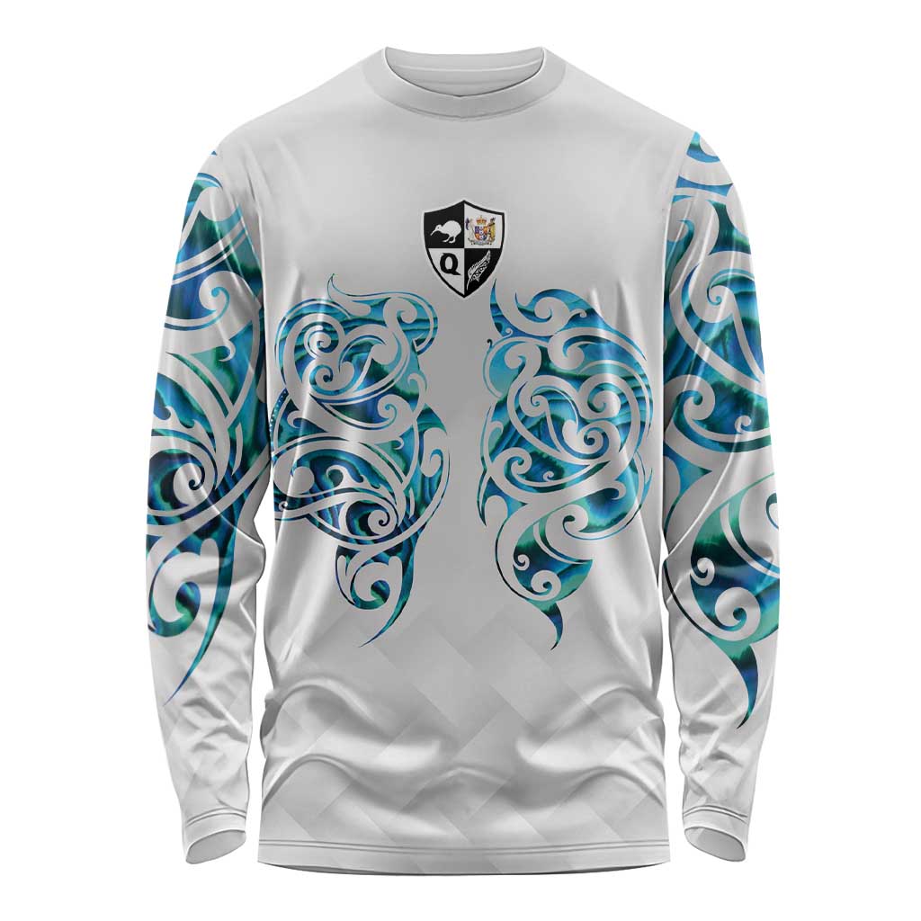 Queensland Maori Kiwi Personalised Long Sleeve Shirt Ma Kakariki Papua Shell Maori Tribal Tattoo