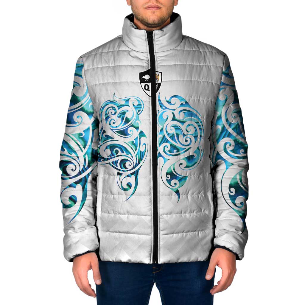 Queensland Maori Kiwi Personalised Padded Jacket Ma Kakariki Papua Shell Maori Tribal Tattoo - Polynesian Pride