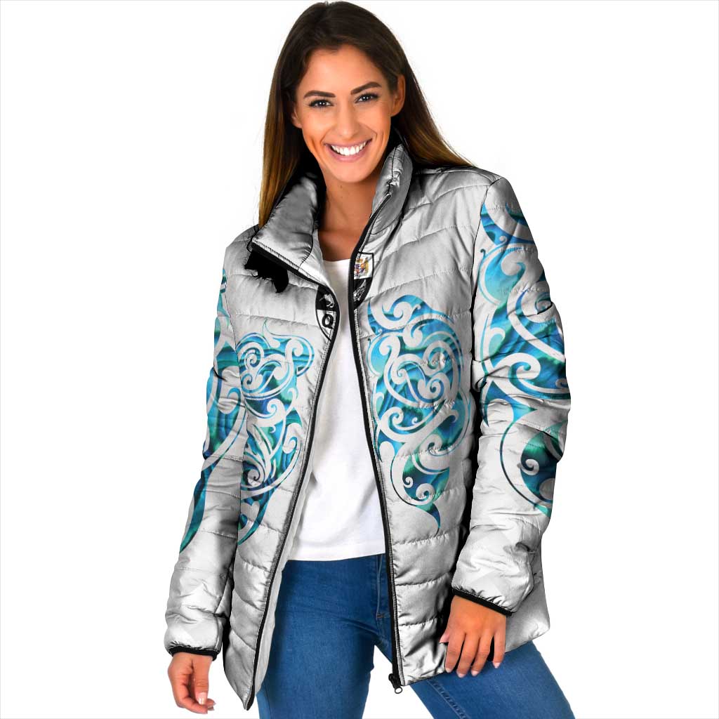Queensland Maori Kiwi Personalised Padded Jacket Ma Kakariki Papua Shell Maori Tribal Tattoo - Polynesian Pride