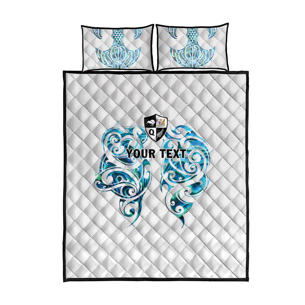 Queensland Maori Kiwi Personalised Quilt Bed Set Ma Kakariki Papua Shell Maori Tribal Tattoo