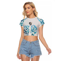 Queensland Maori Kiwi Personalised Raglan Cropped T Shirt Ma Kakariki Papua Shell Maori Tribal Tattoo