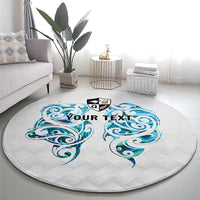 Queensland Maori Kiwi Personalised Round Carpet Ma Kakariki Papua Shell Maori Tribal Tattoo