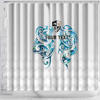 Queensland Maori Kiwi Personalised Shower Curtain Ma Kakariki Papua Shell Maori Tribal Tattoo