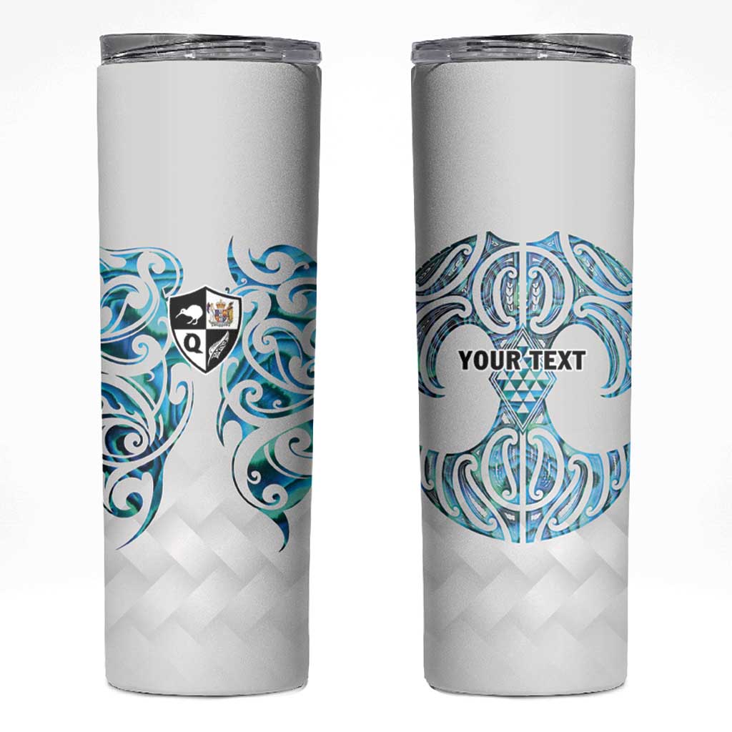 Queensland Maori Kiwi Personalised Skinny Tumbler Ma Kakariki Papua Shell Maori Tribal Tattoo