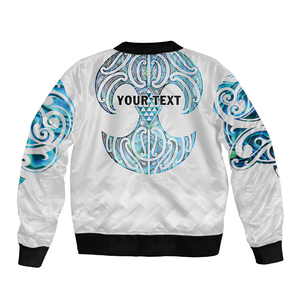 Queensland Maori Kiwi Personalised Sleeve Zip Bomber Jacket Ma Kakariki Papua Shell Maori Tribal Tattoo