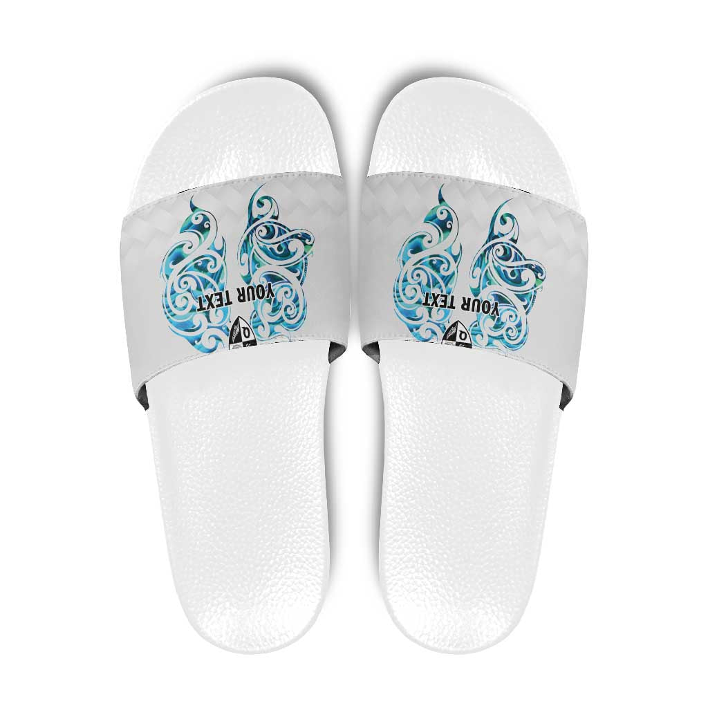 Queensland Maori Kiwi Personalised Slide Sandals Ma Kakariki Papua Shell Maori Tribal Tattoo - Polynesian Pride