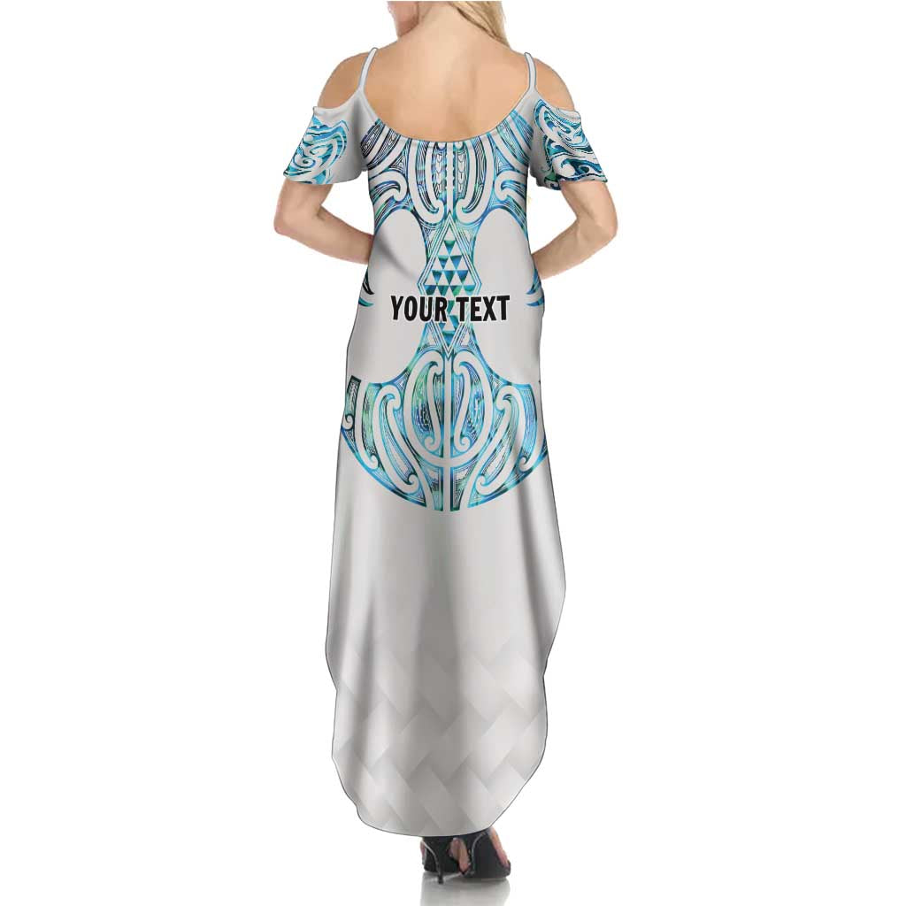 Queensland Maori Kiwi Personalised Summer Maxi Dress Ma Kakariki Papua Shell Maori Tribal Tattoo