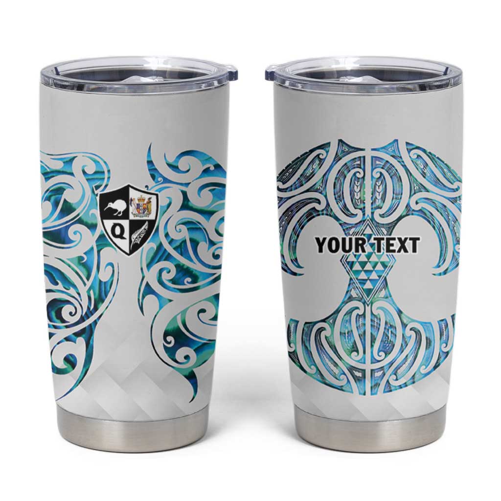 Queensland Maori Kiwi Personalised Tumbler Cup Ma Kakariki Papua Shell Maori Tribal Tattoo