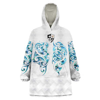 Queensland Maori Kiwi Personalised Wearable Blanket Hoodie Ma Kakariki Papua Shell Maori Tribal Tattoo