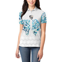 Queensland Maori Kiwi Personalised Women Polo Shirt Ma Kakariki Papua Shell Maori Tribal Tattoo