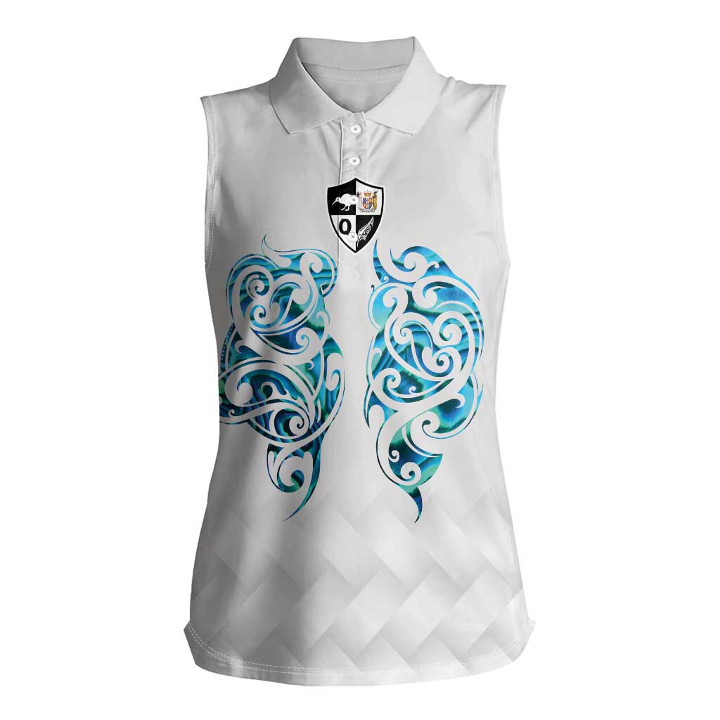 Queensland Maori Kiwi Personalised Women Sleeveless Polo Shirt Ma Kakariki Papua Shell Maori Tribal Tattoo