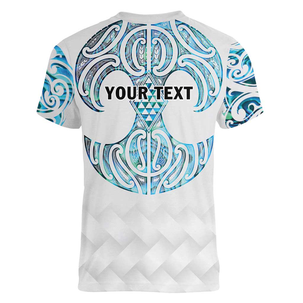 Queensland Maori Kiwi Personalised Women V-Neck T-Shirt Ma Kakariki Papua Shell Maori Tribal Tattoo