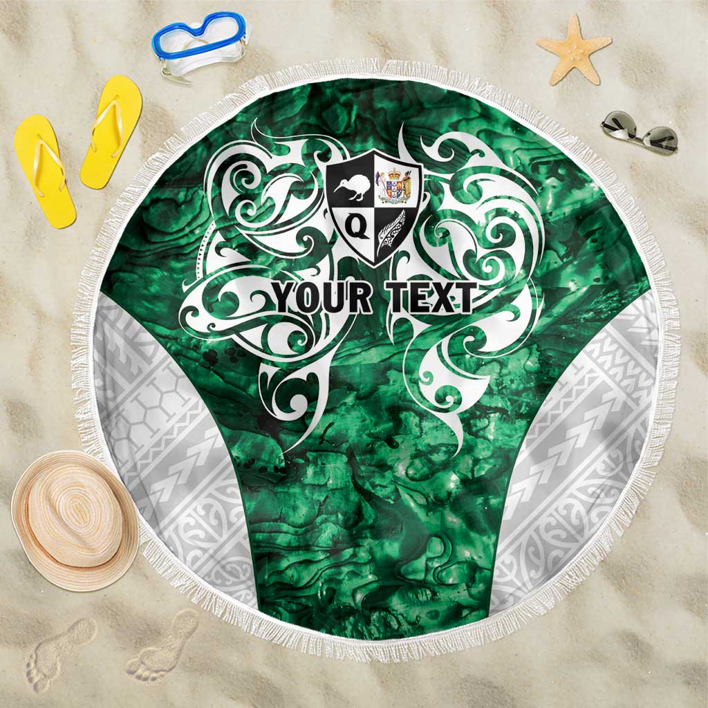 Queensland Maori Kiwi Personalised Beach Blanket Kikirangi Papua Shell Maori Tribal Tattoo